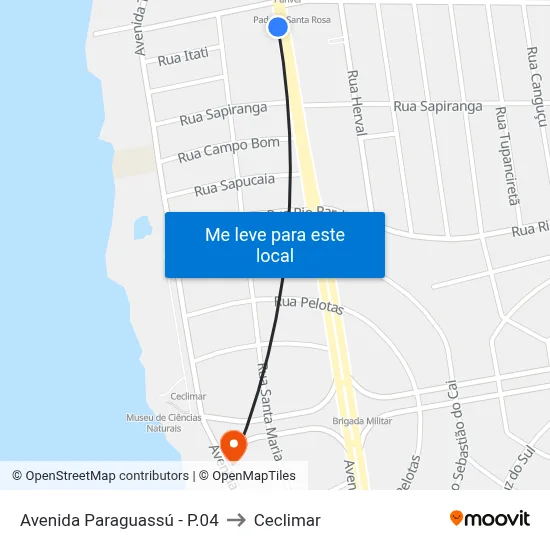 Avenida Paraguassú - P.04 to Ceclimar map
