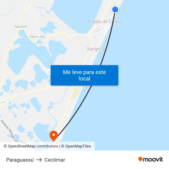 Paraguassú to Ceclimar map