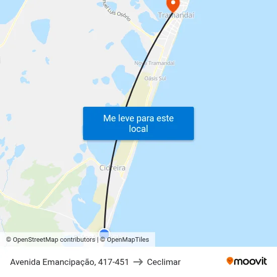 Avenida Emancipação, 417-451 to Ceclimar map
