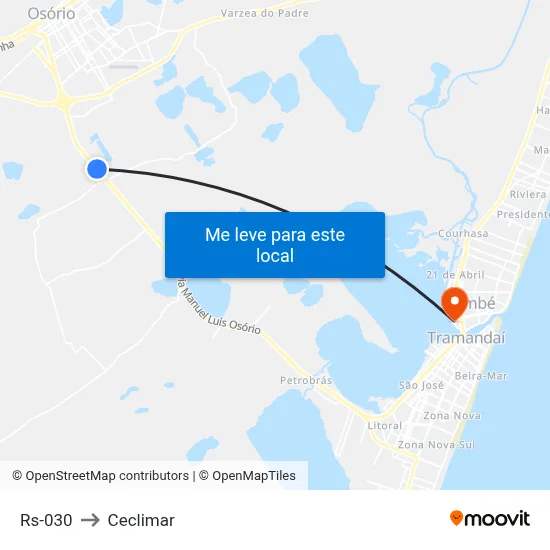 Rs-030 to Ceclimar map