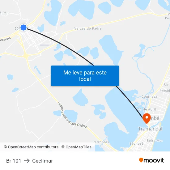 Br 101 to Ceclimar map