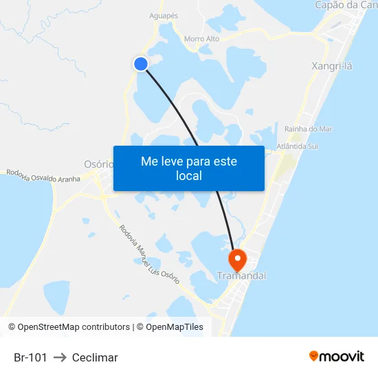 Br-101 to Ceclimar map