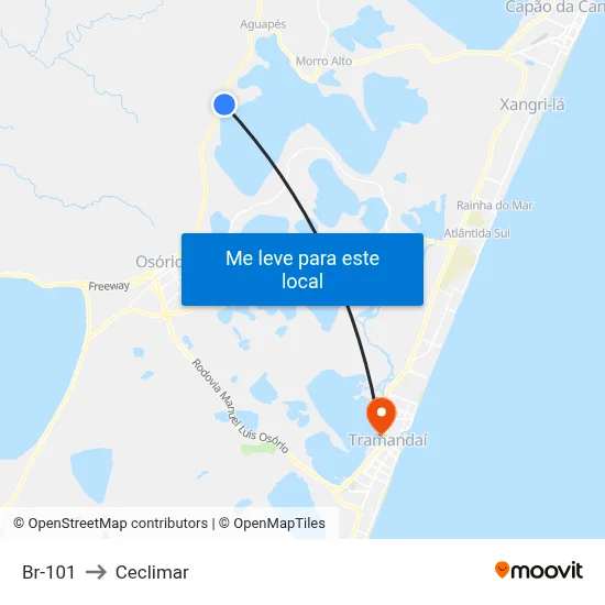 Br-101 to Ceclimar map