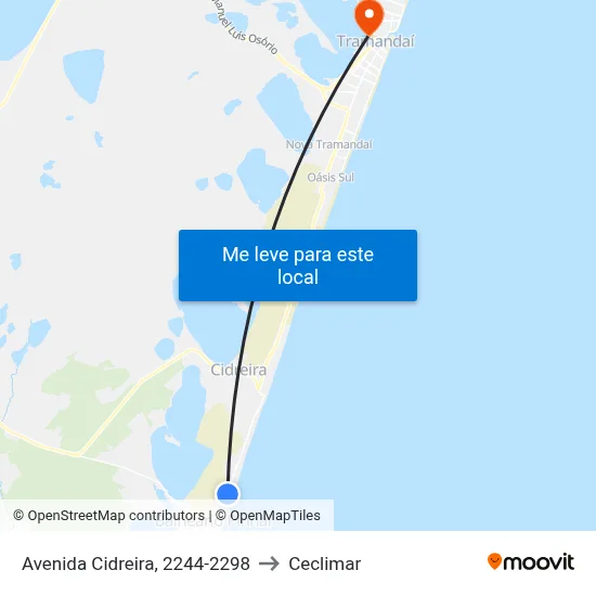 Avenida Cidreira, 2244-2298 to Ceclimar map