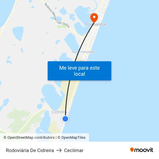 Rodoviária De Cidreira to Ceclimar map