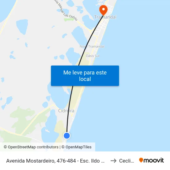 Avenida Mostardeiro, 476-484 - Esc. Ildo Meneghetti to Ceclimar map