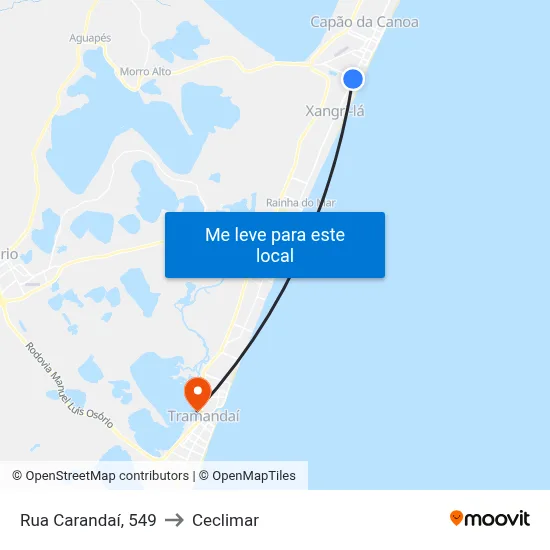 Rua Carandaí, 549 to Ceclimar map