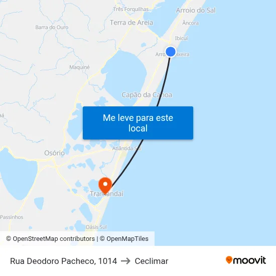 Rua Deodoro Pacheco, 1014 to Ceclimar map