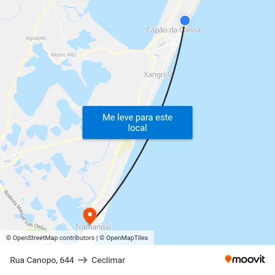 Rua Canopo, 644 to Ceclimar map