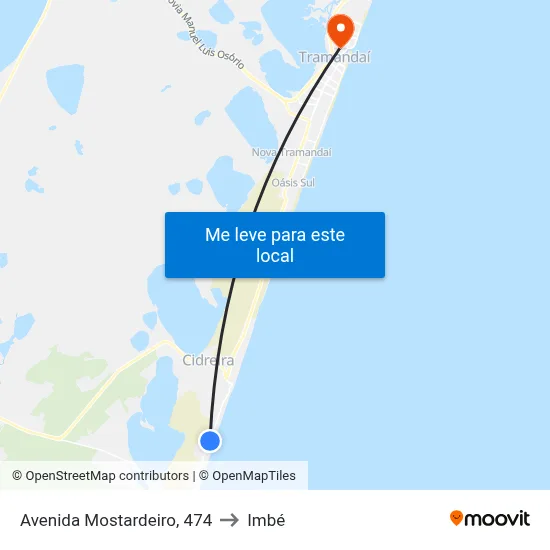 Avenida Mostardeiro, 474 to Imbé map