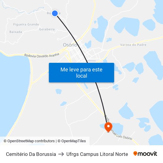 Cemitério Da Borussia to Ufrgs Campus Litoral Norte map