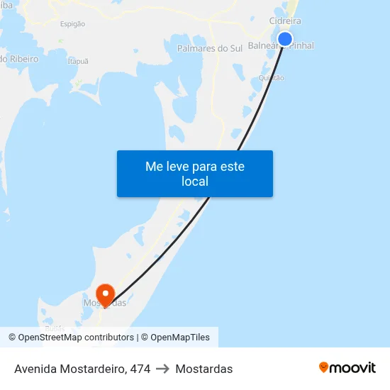 Avenida Mostardeiro, 474 to Mostardas map