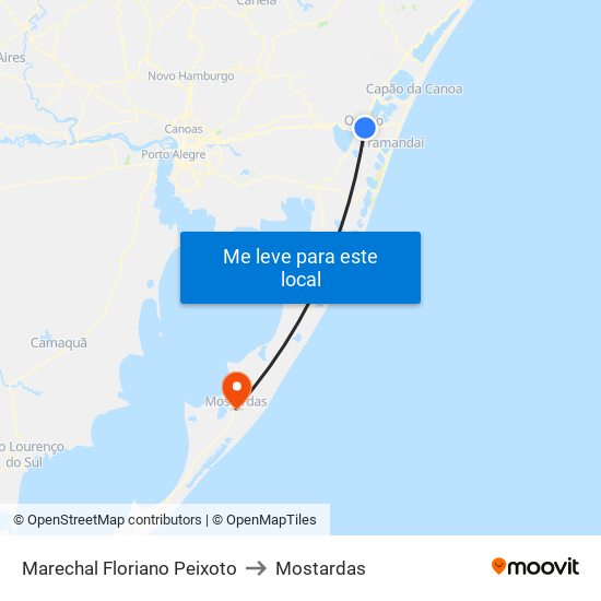 Marechal Floriano Peixoto to Mostardas map