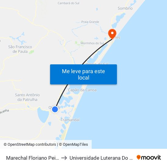 Marechal Floriano Peixoto to Universidade Luterana Do Brasil map