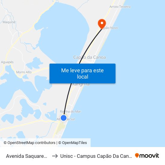 Avenida Saquarema to Unisc - Campus Capão Da Canoa map