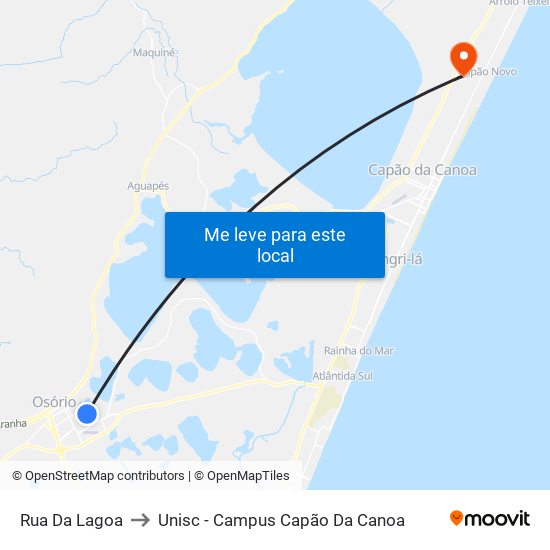 Rua Da Lagoa to Unisc - Campus Capão Da Canoa map