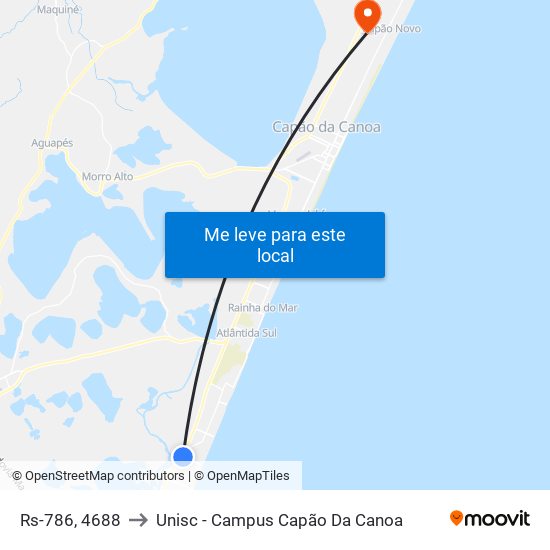 Rs-786, 4688 to Unisc - Campus Capão Da Canoa map