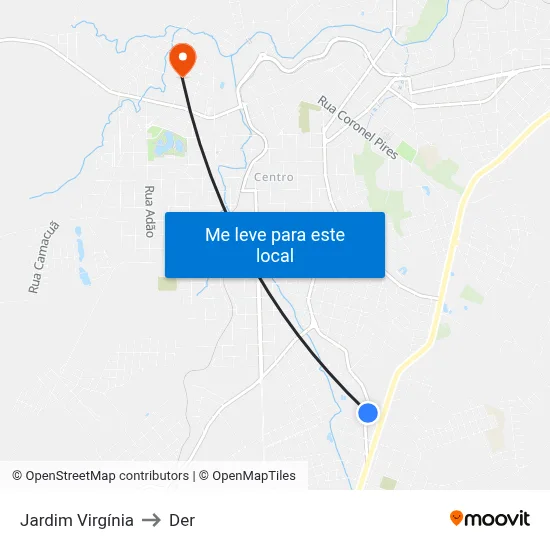 Jardim Virgínia to Der map