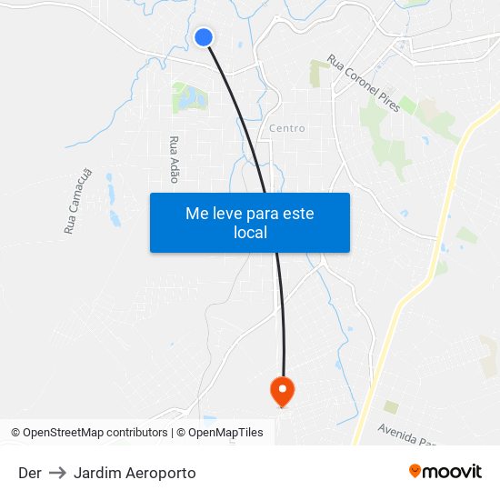 Der to Jardim Aeroporto map