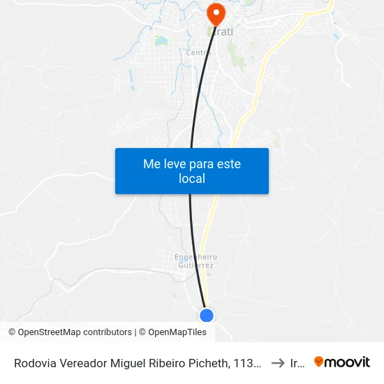 Rodovia Vereador Miguel Ribeiro Picheth, 1135-1249 to Irati map
