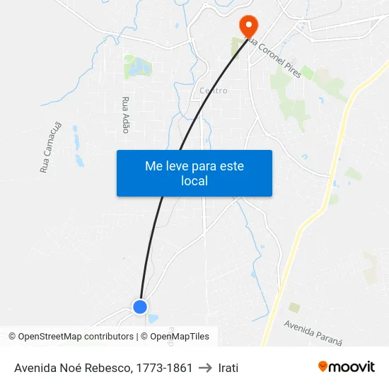 Avenida Noé Rebesco, 1773-1861 to Irati map