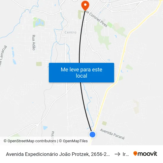 Avenida Expedicionário João Protzek, 2656-2660 to Irati map