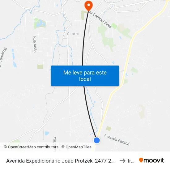 Avenida Expedicionário João Protzek, 2477-2489 to Irati map