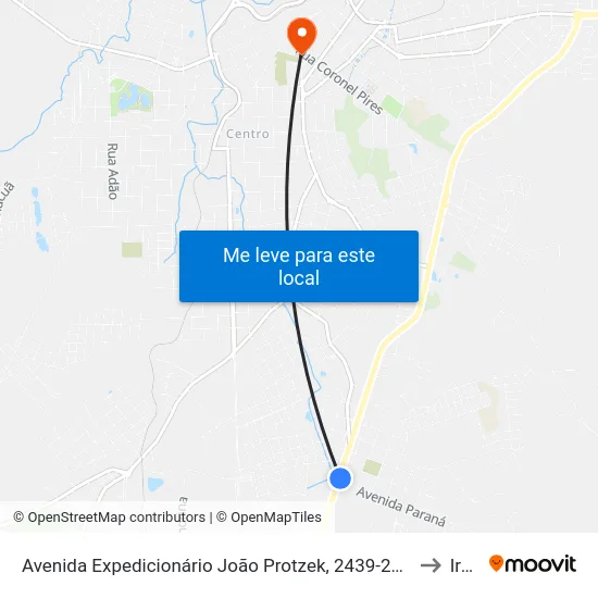 Avenida Expedicionário João Protzek, 2439-2453 to Irati map