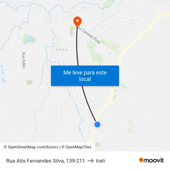Rua Atis Fernandes Silva, 139-211 to Irati map