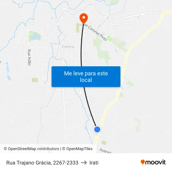 Rua Trajano Grácia, 2267-2333 to Irati map