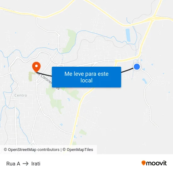 Rua A to Irati map