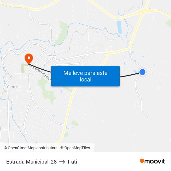 Estrada Municipal, 28 to Irati map