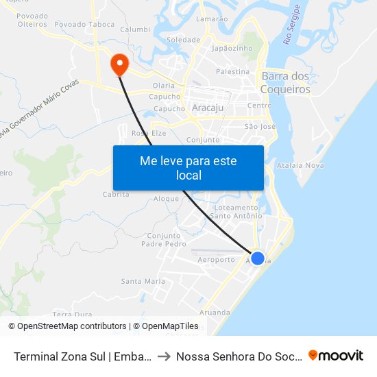 Terminal Zona Sul | Embarque to Nossa Senhora Do Socorro map