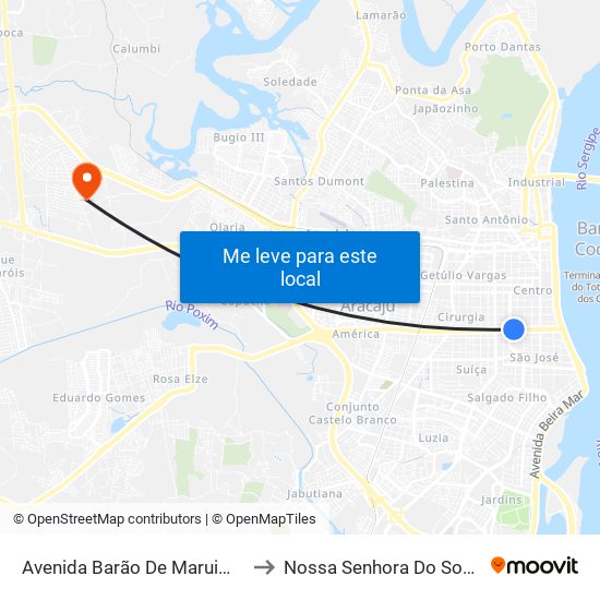 Avenida Barão De Maruim, 820 to Nossa Senhora Do Socorro map