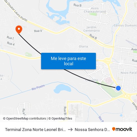 Terminal Zona Norte Leonel Brizola - Embarque to Nossa Senhora Do Socorro map