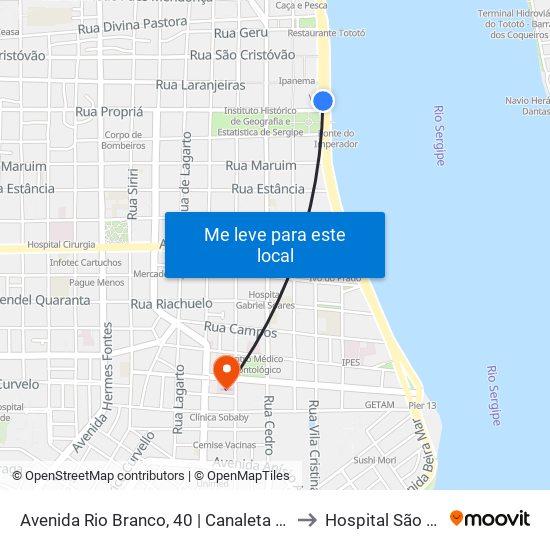 Avenida Rio Branco, 40 | Canaleta Rio Branco to Hospital São Lucas map