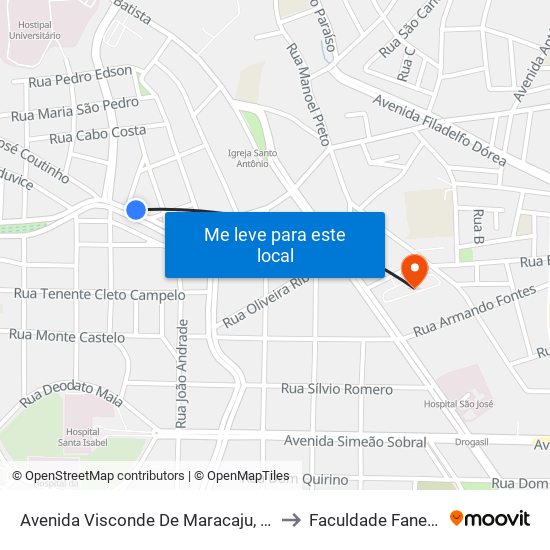 Avenida Visconde De Maracaju, 27 to Faculdade Fanese map