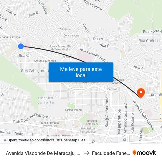 Avenida Visconde De Maracaju, 604 to Faculdade Fanese map