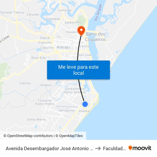 Avenida Desembargador José Antonio De Andrade Góis, 1802-2018 to Faculdade Fanese map