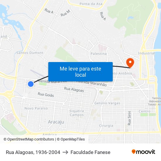 Rua Alagoas, 1936-2004 to Faculdade Fanese map