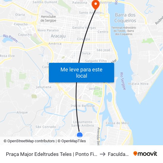 Praça Major Edeltrudes Teles | Ponto Final Do Conjunto Augusto Franco to Faculdade Fanese map