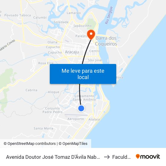 Avenida Doutor José Tomaz D’Ávila Nabuco, 201 | Praça Jornalista Orlando Dantas to Faculdade Fanese map