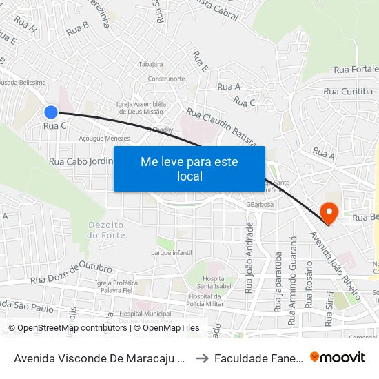Avenida Visconde De Maracaju 521 to Faculdade Fanese map