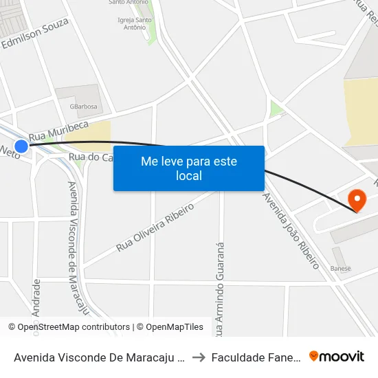 Avenida Visconde De Maracaju 72 to Faculdade Fanese map