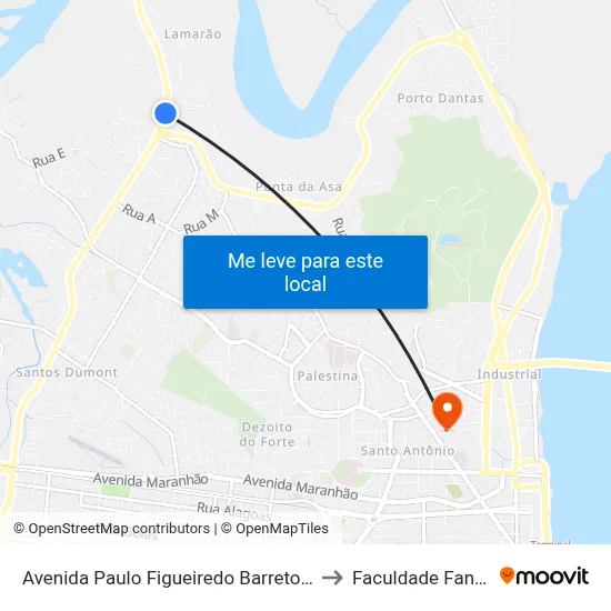 Avenida Paulo Figueiredo Barreto, 190 to Faculdade Fanese map