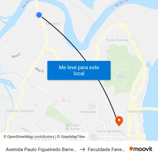 Avenida Paulo Figueiredo Barreto to Faculdade Fanese map