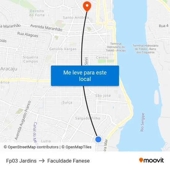 Fp03 Jardins to Faculdade Fanese map