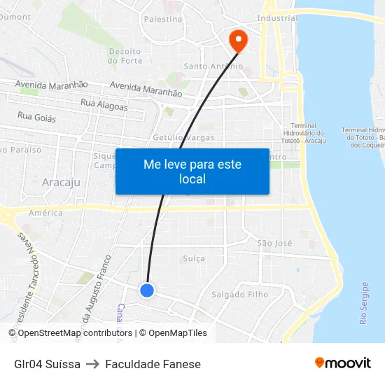 Glr04 Suíssa to Faculdade Fanese map