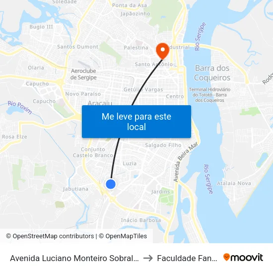 Avenida Luciano Monteiro Sobral, 450 to Faculdade Fanese map