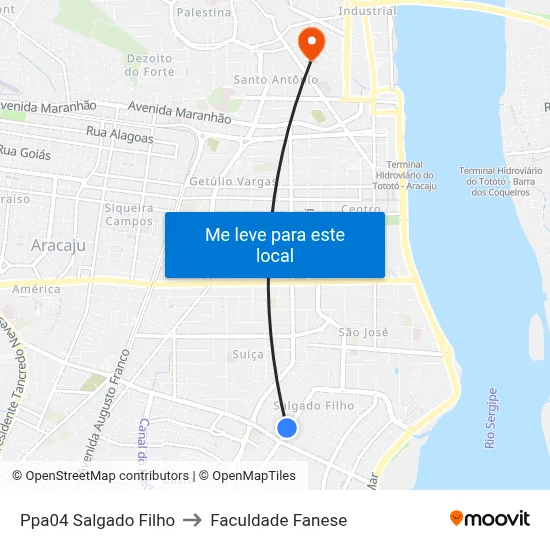 Ppa04 Salgado Filho to Faculdade Fanese map